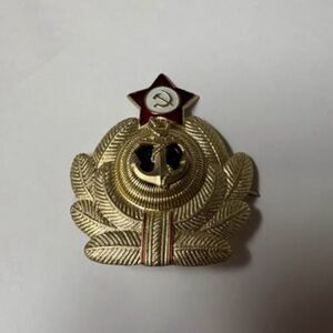 Soviet Naval Cap Badge with Red Star and Anchor